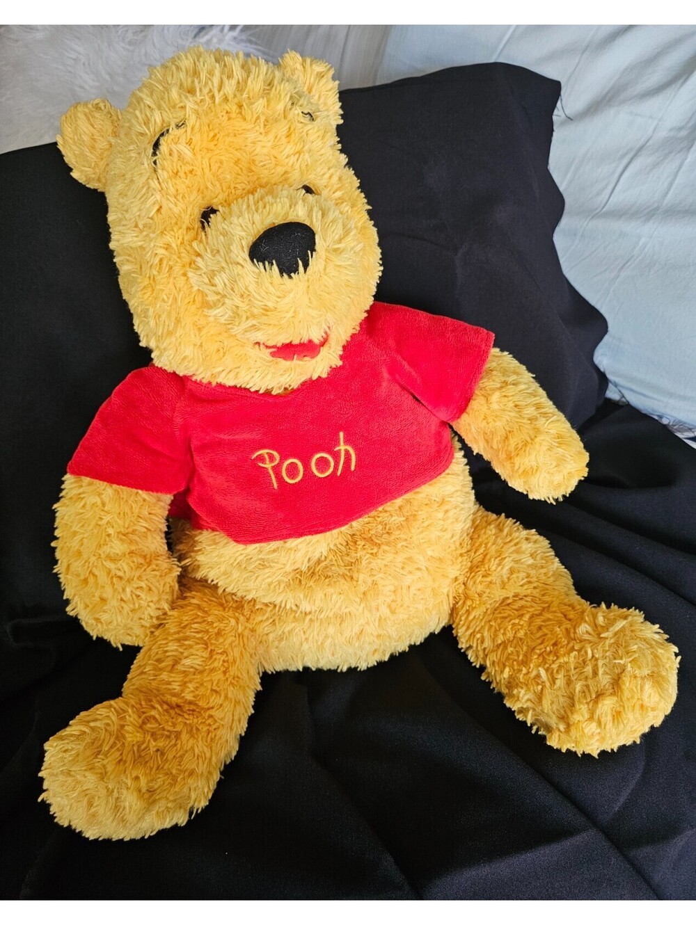 Vintage Walt Disney World Winnie The Pooh Bear Plush Toy Shaggy Retro Large 17"